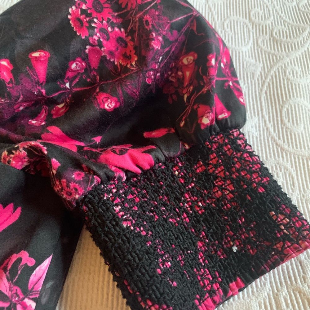 NWT Alice and Olivia puff sleeve floral print mini dress size small - Picture 4 of 10